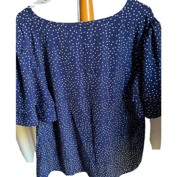 Bloom Chic Navy and white polka dot short sleeve blouse, 18-20 - Picture 2 of 5